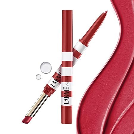 Lakme 9to5 Hya Beach Edit, Lipstick + Liner Duo, Afterhours Red, Infused with Hyaluronic Acid, Vitamin E, Jojoba Oil, Comfortable Matte Finish, SPF Powered, Hydrating Lipstick, 2+0.2 g - Image 2